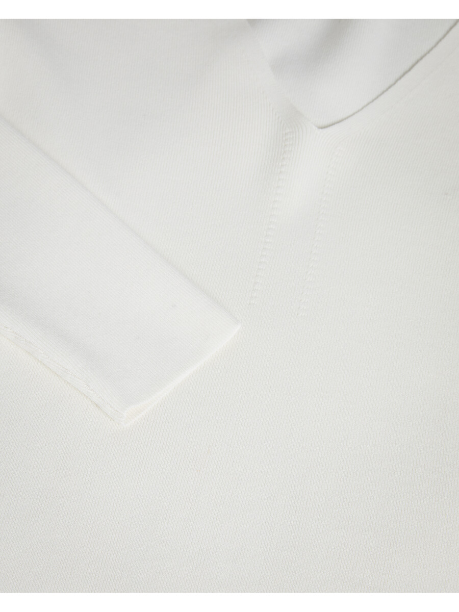 cileste - blusa de malha de manga comprida com decote em v ajustado