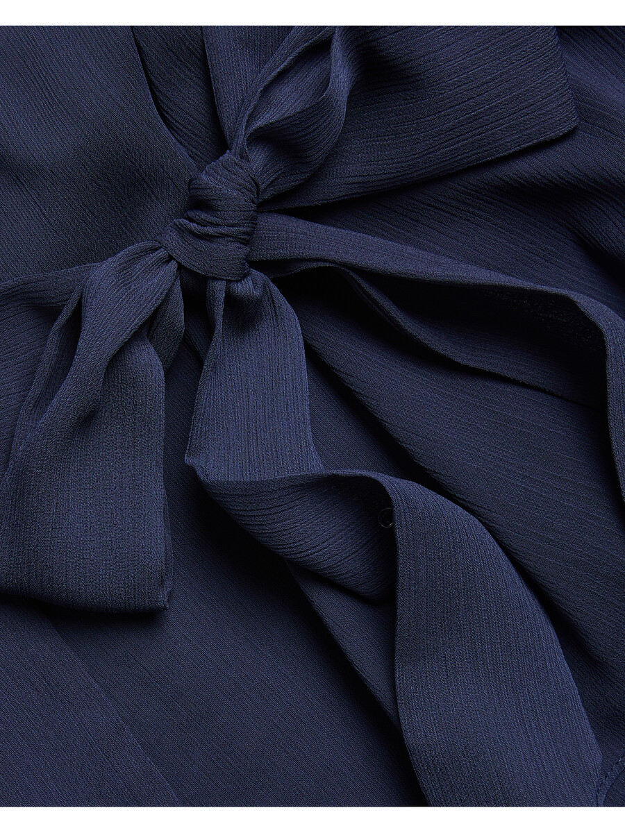 nobora - blusa envelope de manga curta com babados em chiffon