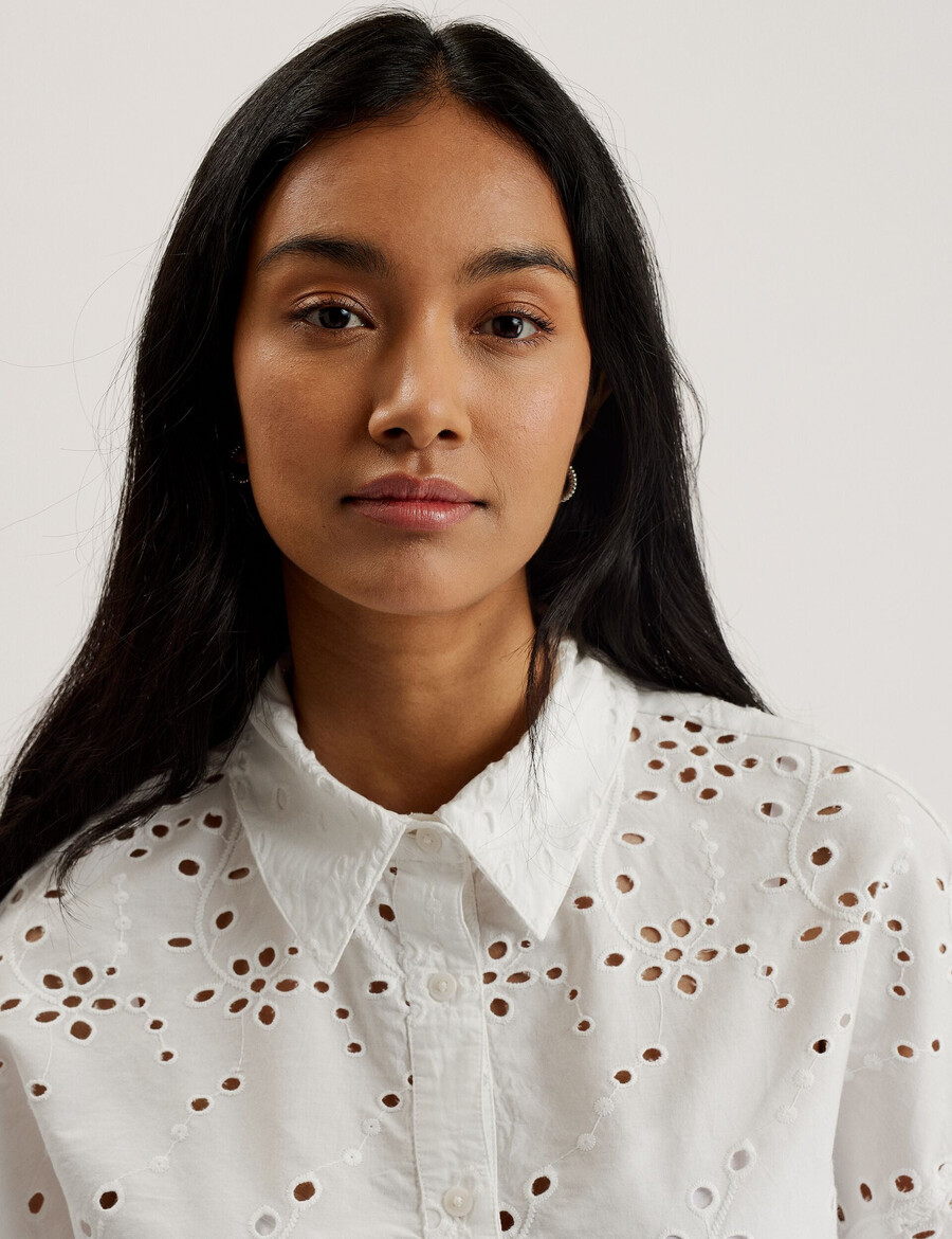 kilkis - camisa cropped com bordado inglês