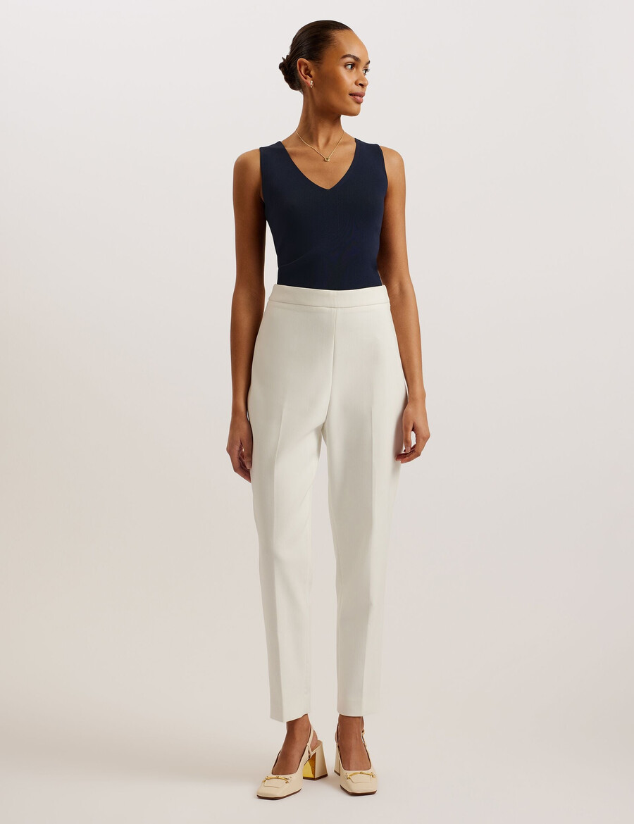 josiiy - blusa de malha sem mangas com decote em v e modelagem justa