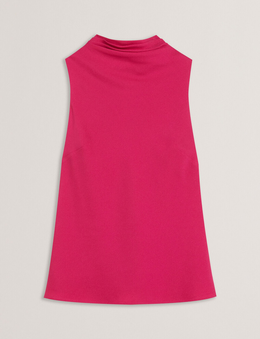 anini - blusa sem mangas com gola alta texturizada