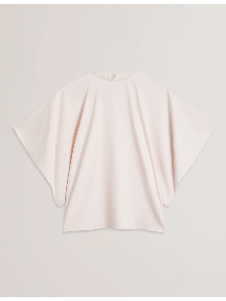 cherika - blusa de tecido plano com mangas curtas estilo morcego