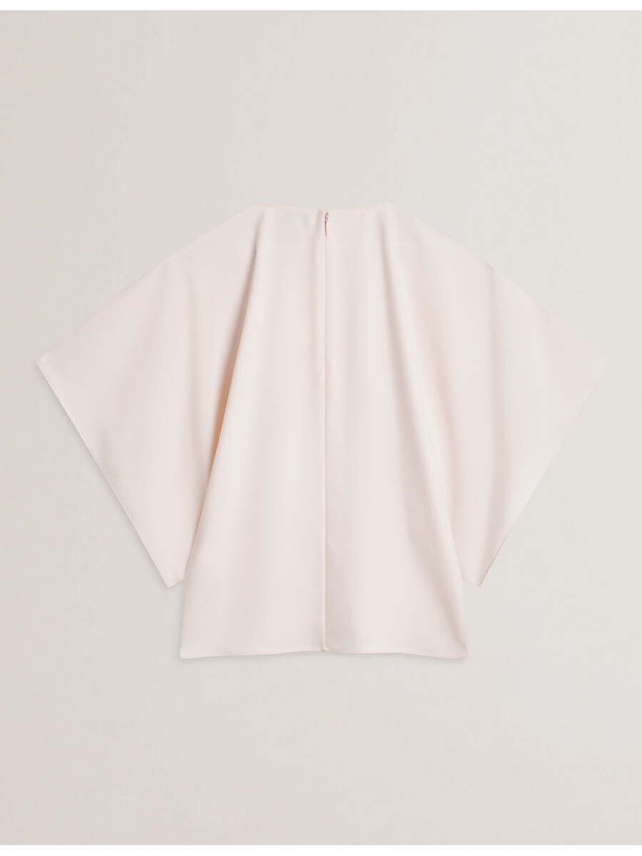 cherika - blusa de tecido plano com mangas curtas estilo morcego
