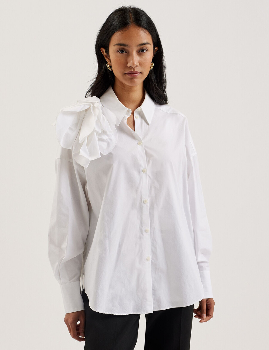 allai - camisa de algodão oversized com detalhe de corpete