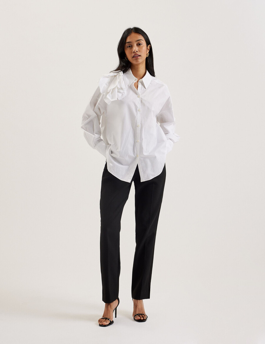 allai - camisa de algodão oversized com detalhe de corpete