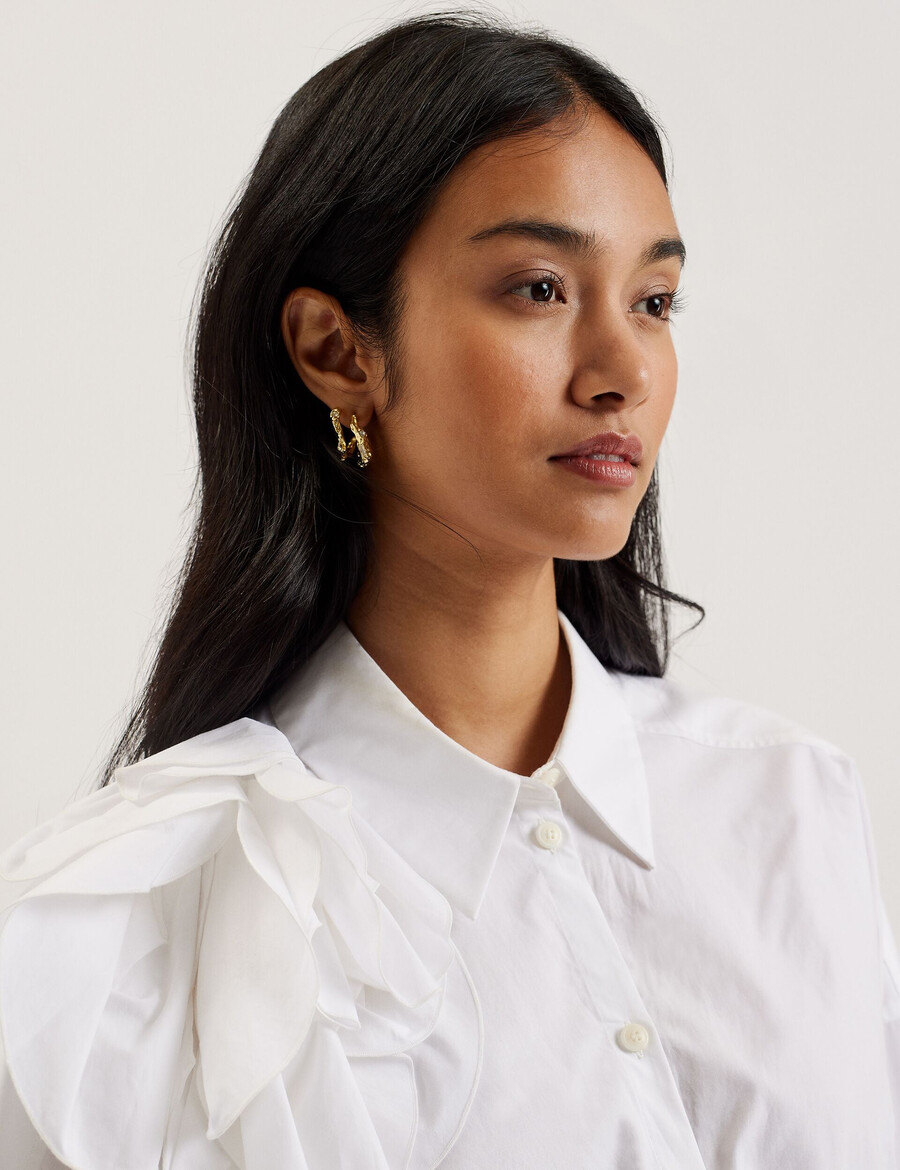 allai - camisa de algodão oversized com detalhe de corpete