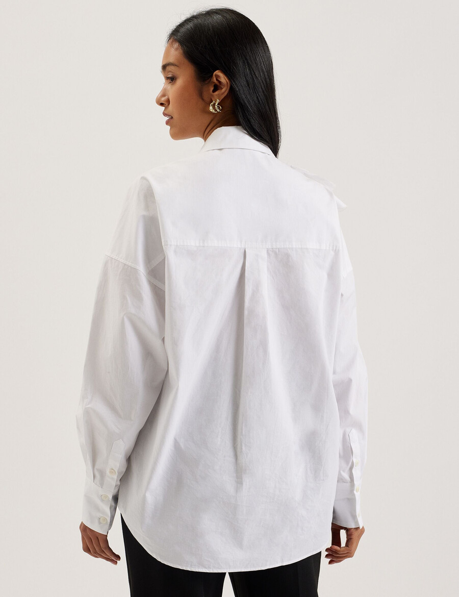 allai - camisa de algodão oversized com detalhe de corpete