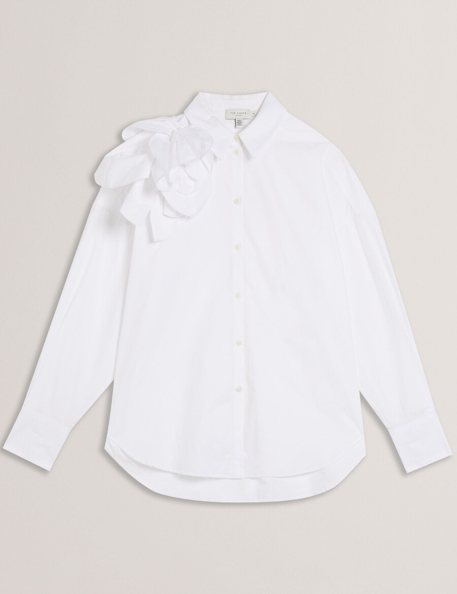allai - camisa de algodão oversized com detalhe de corpete