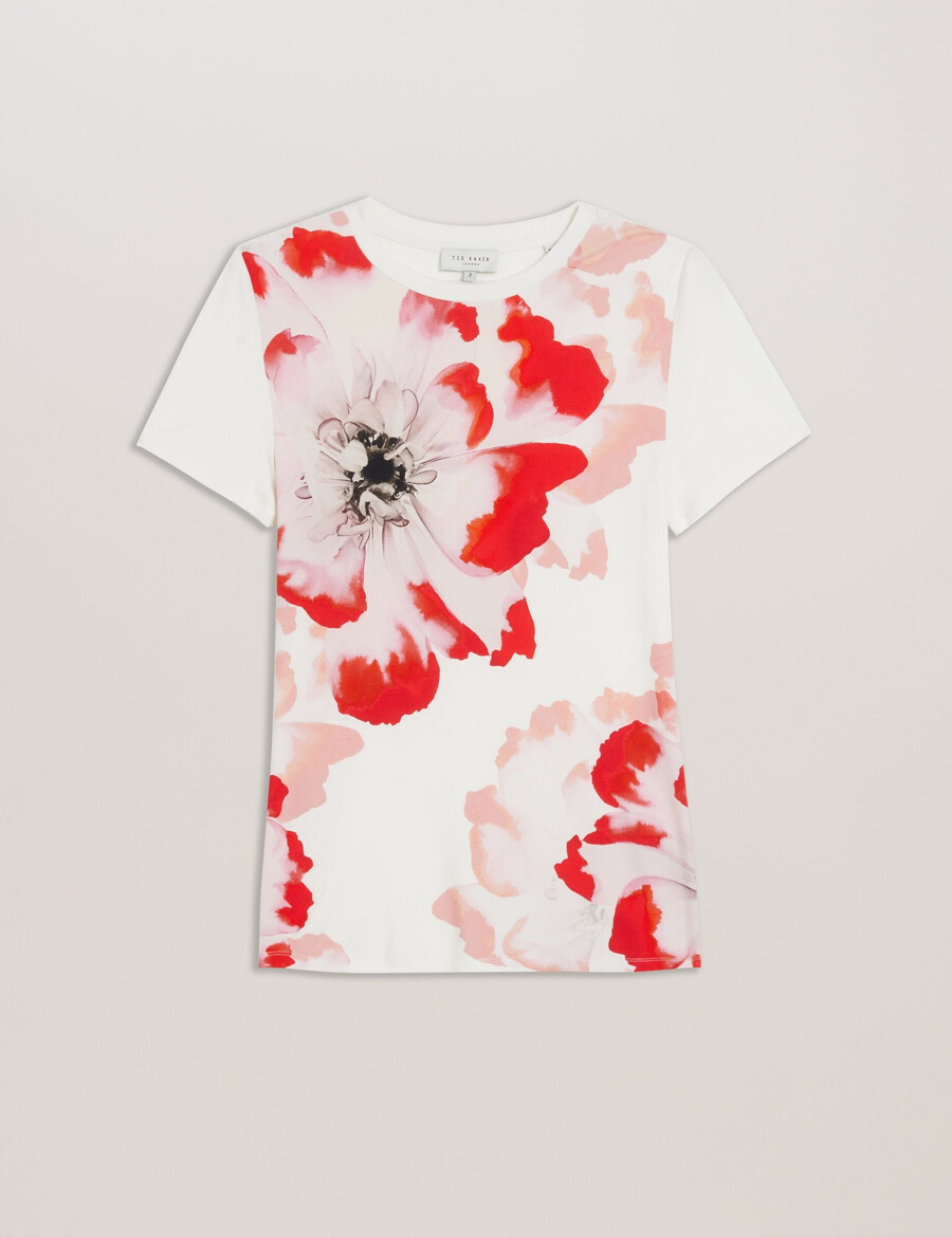 sindhaa - camiseta de manga curta com estampa floral