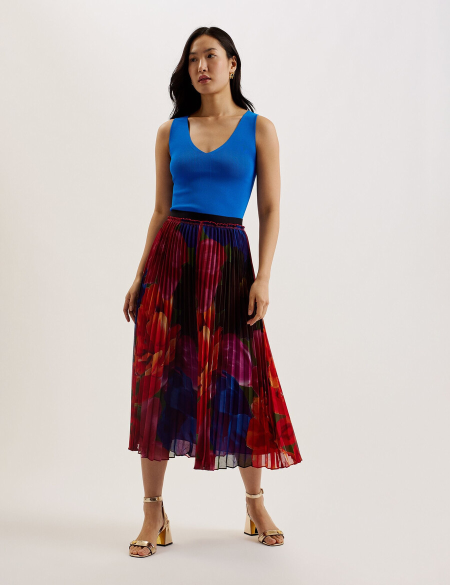 josiiy - blusa de malha sem mangas com decote em v e modelagem justa