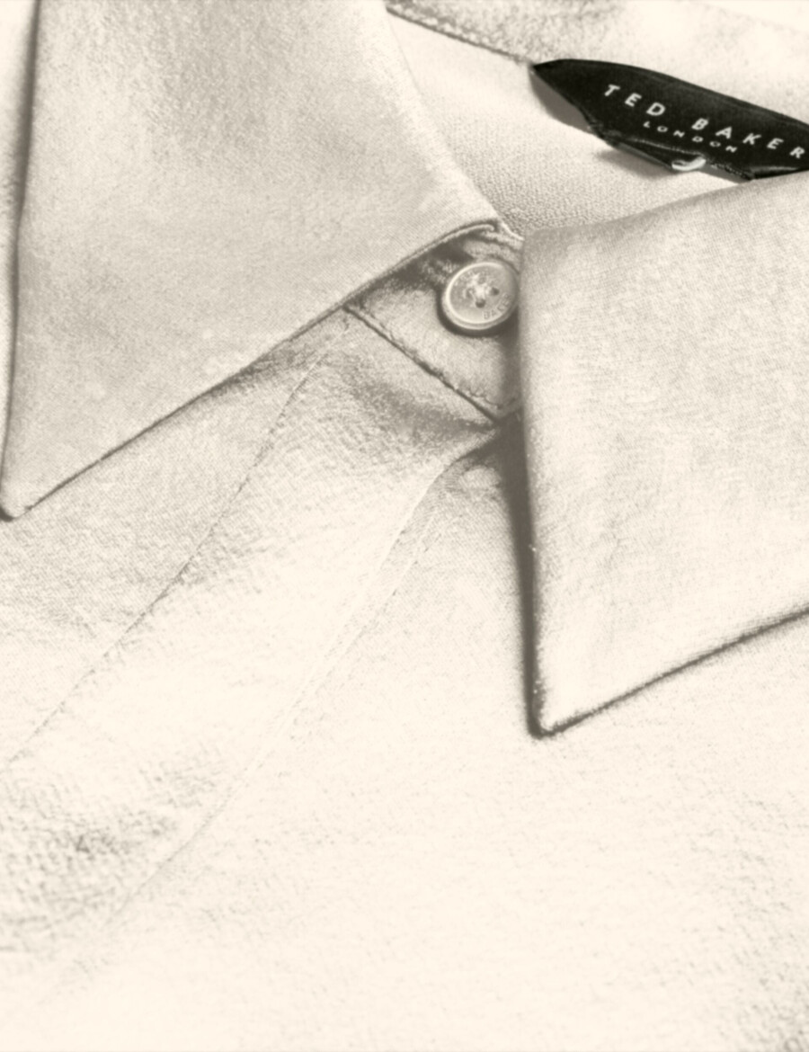 sonora - blusa longa de cetim com carcela coberta